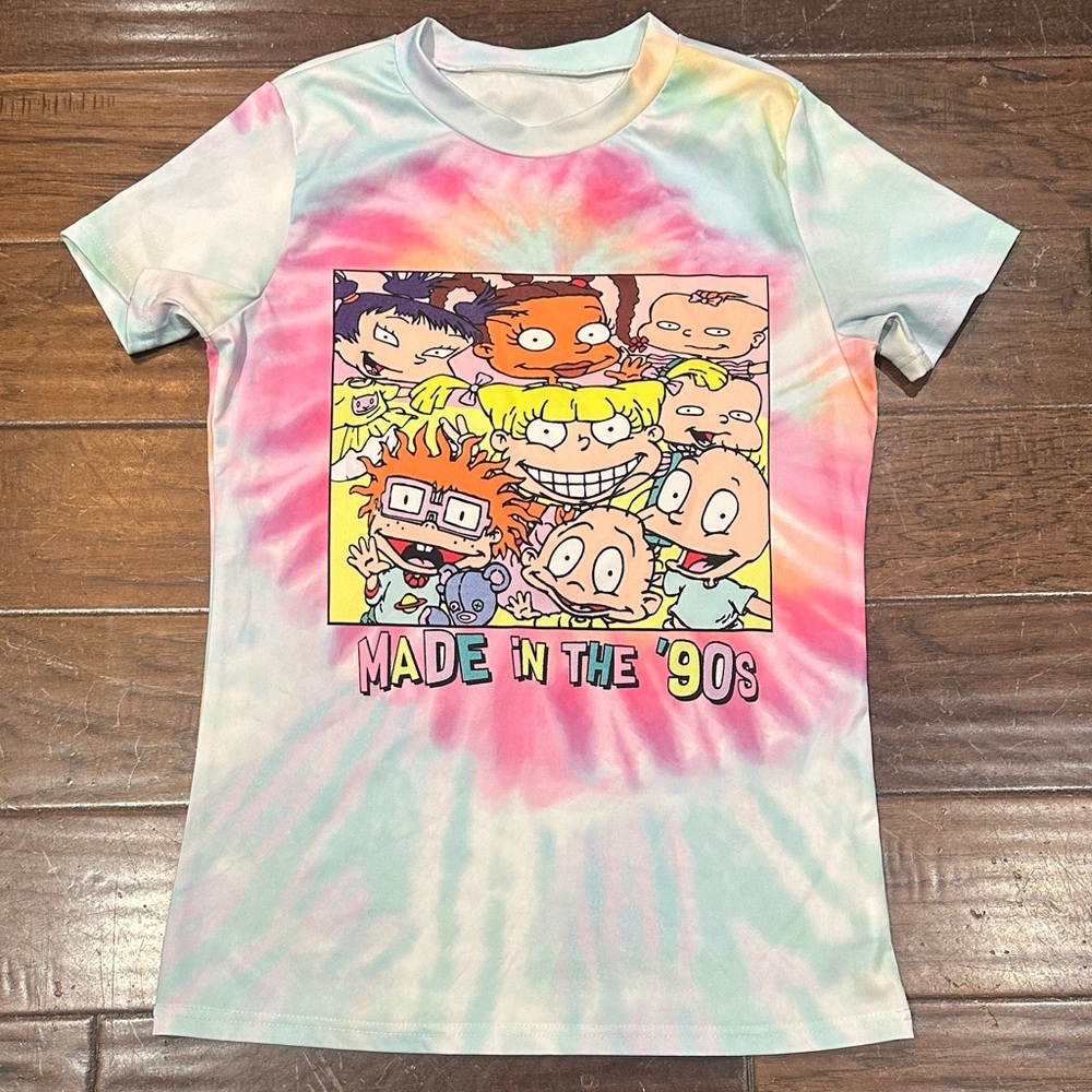 Vibrant Tie-Dye Vintage 90s‎ Rugrats T Shirt “made in the 90s” size S